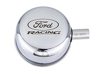 Push-In Valve Cover Breather Chrome w/Ford Racing logo