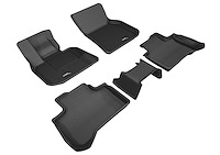 L1BM09201509 KAGU Floor Mat Set Fits Select BMW X4; BMW X3, 5-Piece, Front Row/2nd Row w/Center Piece [Black]