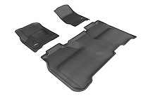 L1CH04001509 KAGU Floor Mat Set Fits Select Chevy Silverado 1500/2500 HD/3500 HD, 3-Piece, Front & Rear [Black]