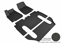 L1TL00101509 KAGU Floor Mat Set for 2016-2020 Tesla X; 2021 Tesla X, 4-Piece, Front Row/2nd Row/3rd Row [Black]
