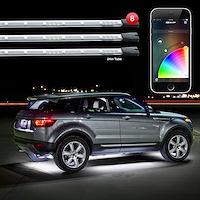 KS-CAR-STANDARD 8 x 24 in. Slim Tube Million Color Undercar Kit, XCHROME Smartphone App Control, Universal Fit