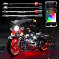 KS-MOTO-PRO 14 x Pod + 12 x 10 in. Strip Million Color XKCHROME ATV/Motorcycle LED Accent Light Kit, Universal Fit