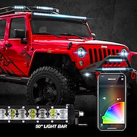 XK-BAR-50 50 in. RGBW Light Bar, High-Power Offroad Work/Hunting Light, w/Built-in XKCHROME Bluetooth Controller, Universal Fit