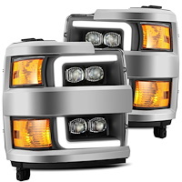 880227 NOVA-Series LED Projector Headlights for 2015-2019 Chevy Silverado 2500/3500 - Black