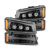880254 NOVA-Series LED Projector Headlights for 2003-2006 Chevy Silverado 1500/2500/3500 - Alpha-Black
