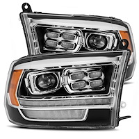 880526 Luxx-Series LED Projector Headlights for 2009-2018 Dodge/RAM 1500/2500/3500 - Black