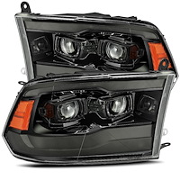 880540 Luxx-Series LED Projector Headlights for 2009-2018 Dodge/RAM 1500/2500/3500 - Alpha-Black