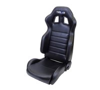 Reclinable Sport Seats [Black PVC, White Stitching]