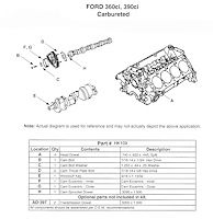 HK109 Camshaft Bolt for 1961-1976 Ford, Mercury 5.9L, 6.4L