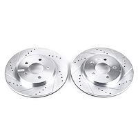 Cross-Drilled and Slotted Brake Rotors Rear