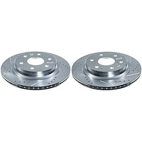 AR82211XPR Rear Drilled, Slotted & Zinc Plated Brake Rotor Pair, Includes AR82212XL & AR82212XR