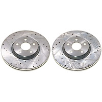 AR83110XPR Front Drilled, Slotted & Zinc Plated Brake Rotor Pair, Includes AR83110XL & AR83110XR