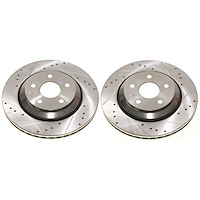 AR83111XPR Rear Drilled, Slotted & Zinc Plated Brake Rotor Pair, Includes AR83111XL & AR83111XR