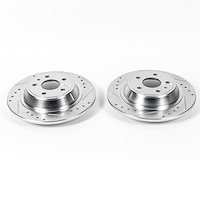 Cross-Drilled and Slotted Brake Rotors Rear Highest Quality G3000 Grade Casting Blanks Zinc-Plated f