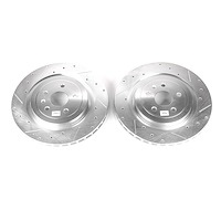 Cross-Drilled and Slotted Brake Rotors Rear