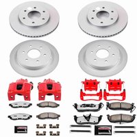 Z36 Truck and Tow Premium Carbon-Fiber Ceramic Pad, Fully Coated Rotor, and Powder Coated Caliper Kit for 2004-2005 Nissan TITAN