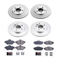 Z17 Evolution Coated Rotor and Low-Dust Ceramic Brake Pad Kit for 1993-1997 Ford Thunderbird
