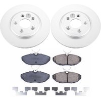 Z17 Evolution Coated Rotor and Low-Dust Ceramic Brake Pad Kit for 2005 Jaguar Vanden Plas/XJ8