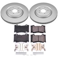 Z17 Evolution Coated Rotor and Low-Dust Ceramic Brake Pad Kit for 2008-2024 INFINITI M37/M56/M35h/Q50/QX70/Q60/Q70/Q70L/G37/FX50