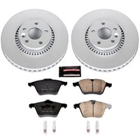 Z23 Evolution Coated Rotor and Carbon-Fiber Ceramic Brake Pad Kit for 2008-2018 Volvo S60/S80/XC70/V60/V60 Cross Country