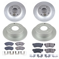 Z17 Evolution Coated Rotor and Low-Dust Ceramic Brake Pad Kit for 2001-2002 Kia Optima