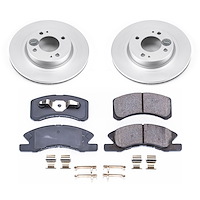 Z17 Evolution Coated Rotor and Low-Dust Ceramic Brake Pad Kit for 2017-2024 Mitsubishi Mirage G4/Mirage