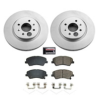 Evolution Coated Rotor And Low-Dust Ceramic Brake Pad Kit for 2018-2022 Kia Rio