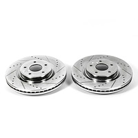 Cross-Drilled and Slotted Brake Rotors Front Highest Quality G3000 Grade Casting Blanks Zinc-Plated