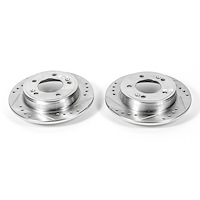 Cross-Drilled and Slotted Brake Rotors Rear Highest Quality G3000 Grade Casting Blanks Zinc-Plated f