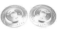 Drilled and Slotted Front Brake Rotors Fits Select Hyundai Nexo, Tucson, and Kia Sportage Models [Pair]