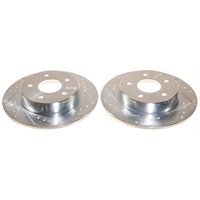 JBR1796XPR Rear Drilled, Slotted & Zinc Plated Brake Rotor Pair, Includes JBR1796XL & JBR1796XR