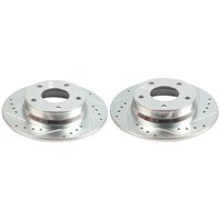 JBR1912XPR Rear Drilled, Slotted & Zinc Plated Brake Rotor Pair, Includes JBR1912XL & JBR1912XR
