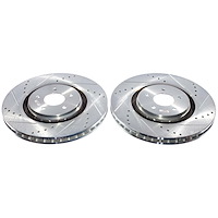 JBR1924XPR Front Drilled, Slotted & Zinc Plated Brake Rotor Pair, Includes JBR1924XL & JBR1924XR