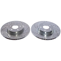 JBR1926XPR Rear Drilled, Slotted & Zinc Plated Brake Rotor Pair, Includes JBR1926XL & JBR1926XR