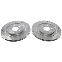 JBR1928XPR Rear Drilled, Slotted & Zinc Plated Brake Rotor Pair, Includes JBR1928XL & JBR1928XR