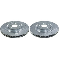 JBR1933XPR Front Drilled, Slotted & Zinc Plated Brake Rotor Pair, Includes JBR1933XL & JBR1933XR