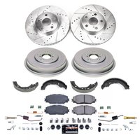 K15259DK Z23 Daily Driver Carbon-Ceramic Pads, Drilled + Slotted Rotors, Drum + Shoe Kit