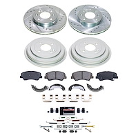 K15494DK Z23 Daily Driver Carbon-Ceramic Pads, Drilled + Slotted Rotors, Drum + Shoe Kit