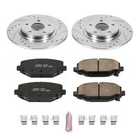 High Performance Brake Upgrade Kit Cross-Drilled and Slotted Rotors Z23 Evolution Sport High Carbon