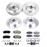 High Performance Brake Upgrade Kit Cross-Drilled and Slotted Rotors Z23 Evolution Sport High Carbon