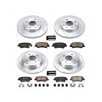 High Performance Brake Upgrade Kit Cross-Drilled and Slotted Rotors Z23 Evolution Sport High Carbon