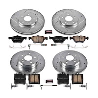 High Performance Brake Upgrade Kit Cross-Drilled and Slotted Rotors Z23 Evolution Sport High Carbon