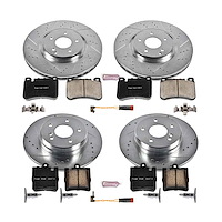 High Performance Brake Upgrade Kit Cross-Drilled and Slotted Rotors Z23 Evolution Sport High Carbon