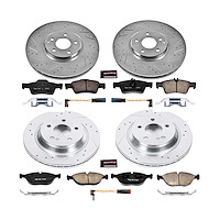High Performance Brake Upgrade Kit Cross-Drilled and Slotted Rotors Z23 Evolution Sport High Carbon