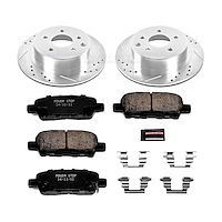 High Performance Brake Upgrade Kit Cross-Drilled and Slotted Rotors Z23 Evolution Sport High Carbon