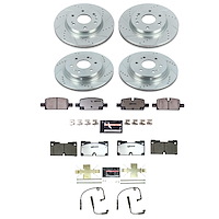 Front & Rear Carbon-Fiber Ceramic Brake Pad & Slotted Rotor Kit for 2019-2024 Full-Size Trucks & SUVs