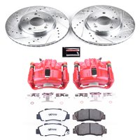 Z26 Street Performance Ceramic Brake Pad, Drilled Slotted Rotor, and Caliper Kit for 1998-2002 Honda Accord