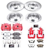 Z26 Street Performance Ceramic Brake Pad, Drilled Slotted Rotor, and Caliper Kit for 1998-2002 Honda Accord