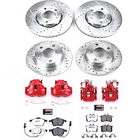 Z26 Street Performance Ceramic Brake Pad, Drilled Slotted Rotor, and Caliper Kit for 2000-2005 Volkswagen Passat