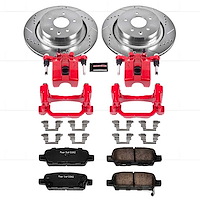 Z23 Daily Driver Carbon-Fiber Ceramic Pads Drilled & Slotted Rotor & Caliper Kit for 2008-2013 INFINITI G37